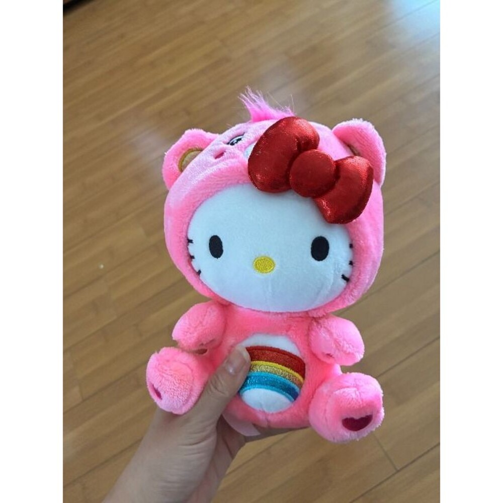 Care Bears Hello Kitty Dressed As Cheer Bear 9" Plush Stuffed Doll Sanrio Gift